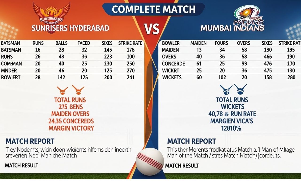 Sunrisers Hyderabad vs Mumbai Indians match