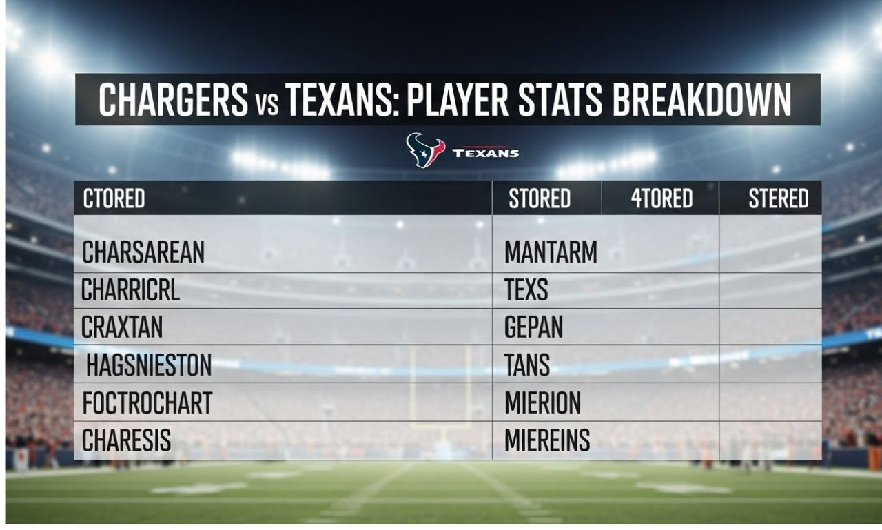 Chargers vs Texans match player stats