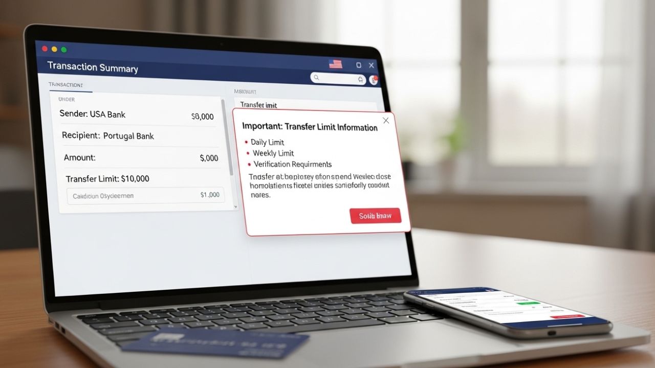 USA to Portugal Online Bank Transfer Limit